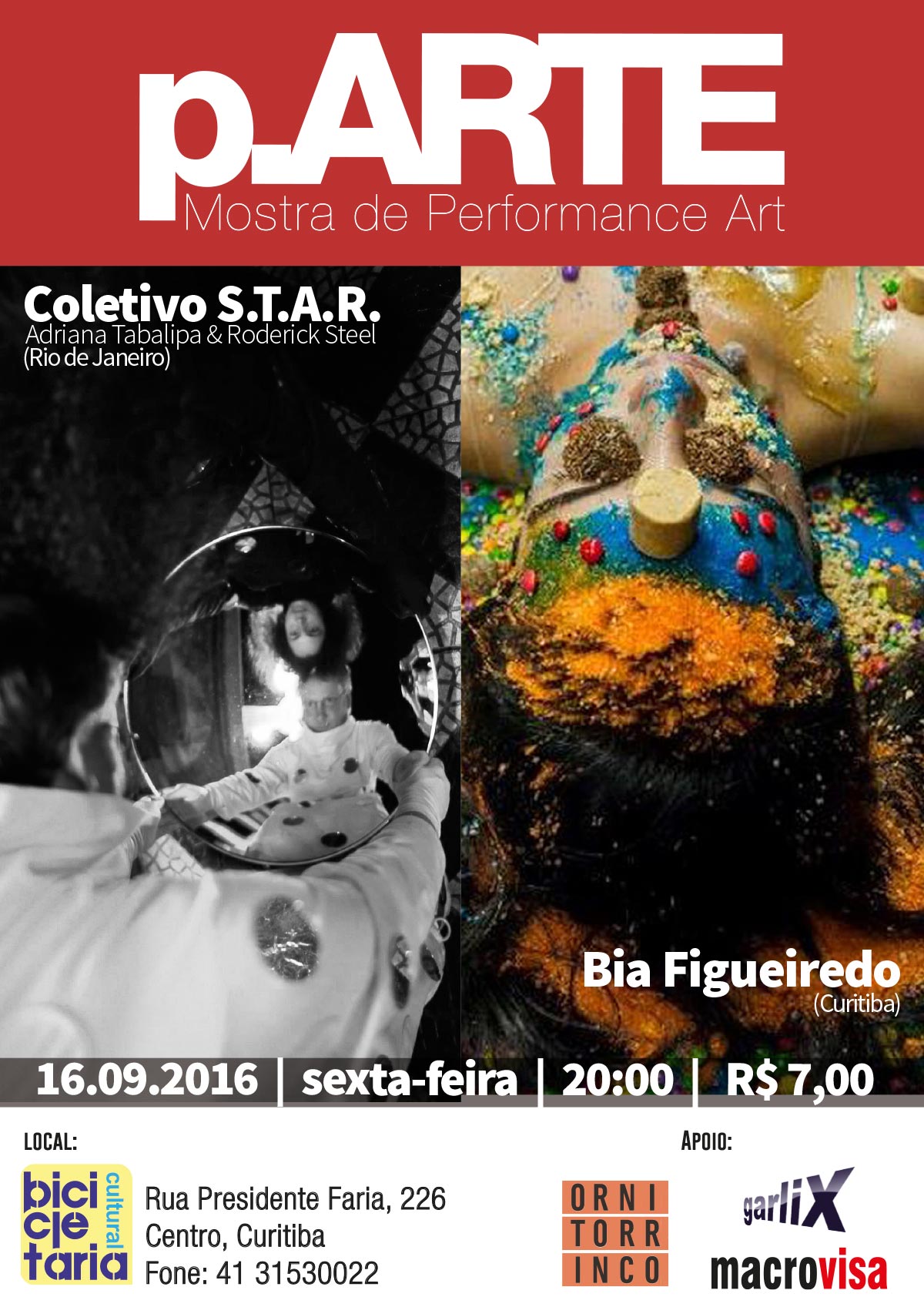 Cartaz da edição 33ª da p.ARTE – Mostra de Performance Art