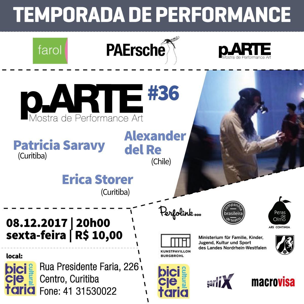 Cartaz da 36ª edição da p.ARTE | Temporada de Performance
