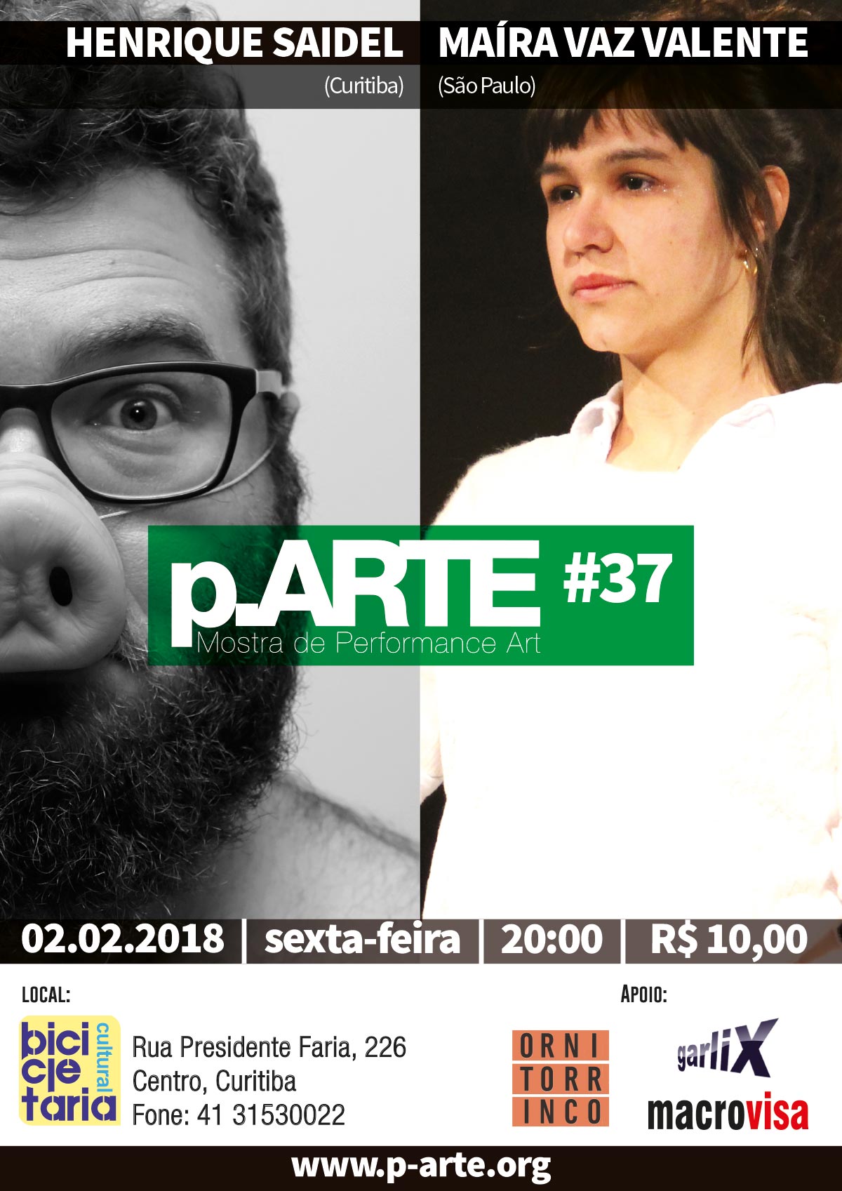 Cartaz da 37ª edição da p.ARTE | Semana de Performance da Bienal de Curitiba
